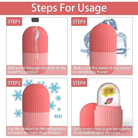Vericon Ice Roller for Face |  for Face For Men & Women | Ice Cube Roller for Glowing Skin & Puffy Eyes | Reusable & Unbreakable