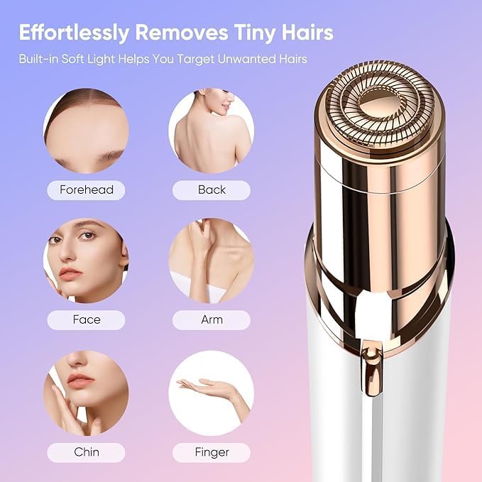 Vericon Facial Hair Remover | Face Mini Hair Remover Machine For Women | Rechargeable, Cordless, Safe & Painless Electric Shaver |  Painless Hair Removal for Upper Lip, Chin, Eyebrows & Cheeks, Compact & Portable