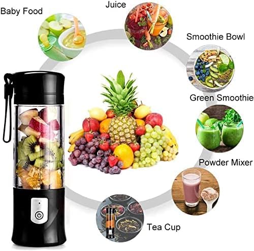 Vericon Portable Blender Electric Juicer | Fruit Mixer USB Rechargeable Smoothie Maker |  Personal Size for Juices, Shakes and Smoothies |  1500 Mah Rechargeable Battery-Smoothie Blender