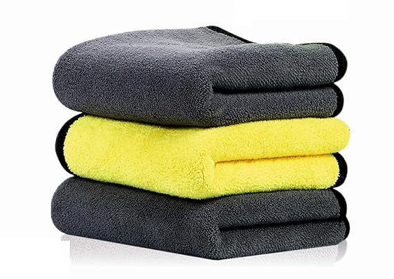 Vericon Microfiber Towel For Cleaning | Dual Sided, Extra Thick Plush Microfiber | Edgeless Design with Plush Pile and Lint Free Cloth for Drying and Detailing.