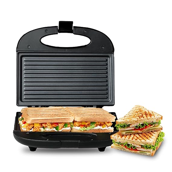 Vericon Grill Sandwich Maker | Electric Toaster 800 Watt | Griller, Toaster, Waffle Maker | Non Stick Coating Grill Plates |  Non-Toxic Ceramic Coating