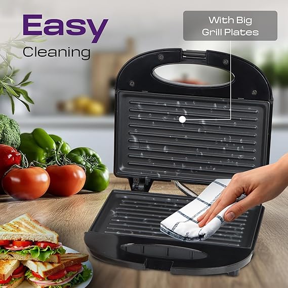 Vericon Grill Sandwich Maker | Electric Toaster 800 Watt | Griller, Toaster, Waffle Maker | Non Stick Coating Grill Plates |  Non-Toxic Ceramic Coating