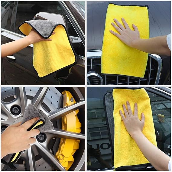Vericon Microfiber Towel For Cleaning | Dual Sided, Extra Thick Plush Microfiber | Edgeless Design with Plush Pile and Lint Free Cloth for Drying and Detailing.
