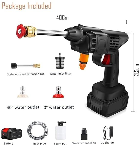 Vericon Portable Wireless Pressure Washer Gun |  8 Meters Outlet Hose, Portable, Car, Bike & Home Cleaning |
