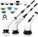 Vericon Electric Mop for Floor Cleaning |  Bathroom Power Brush with LED Display & Long Handle | Replaceable Heads 90Mins Work Time,3 Adjustable Size |