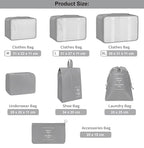 Vericon 7 Set Travel Organizer Bag | Travel Space Saver Laundry Cosmetics Luggage Makeup Bag Organizers Set | Travel Accesories |